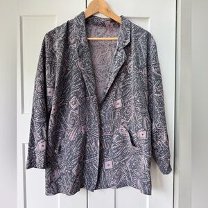 Faded Blue/Pale Purple Bandana Print Blazer – Bracelet Length, Fits Like Medium